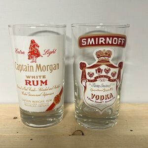 Set of two bar glasses | Captain Morgan & Smirnoff